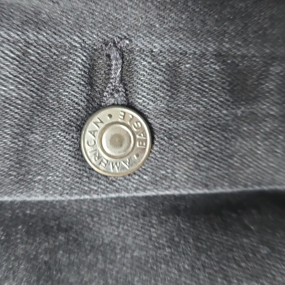 American Eagle Skirt Black Button Front Hi Rise A Line Denim Mini 4 - Picture 2 of 6